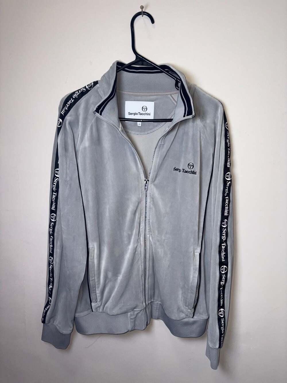 Sergio Tacchini Gray Velour Track Jacket